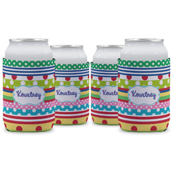 Ribbons Can Cooler (12 oz) - Set of 4 w/ Name or Text