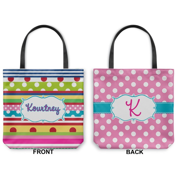 Ribbons Canvas Tote - Front and Back