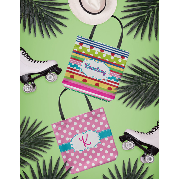 Ribbons Canvas Tote Lifestyle Front and Back