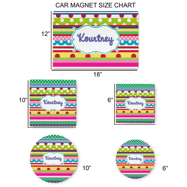 Ribbons Car Magnets - SIZE CHART