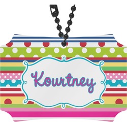 Ribbons Rear View Mirror Ornament (Personalized)
