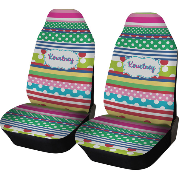 Custom Ribbons Car Seat Covers (Set of Two) (Personalized)