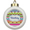 Ribbons Ceramic Ball Ornament (Personalized)