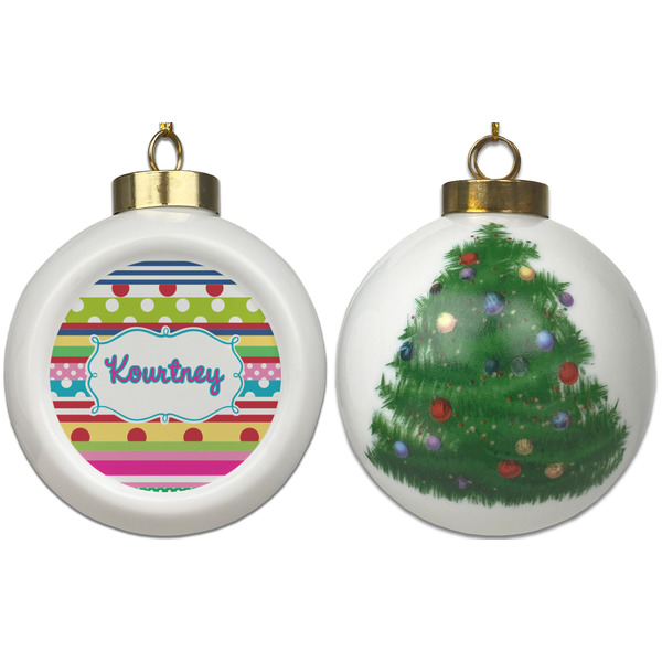 Ribbons Ceramic Christmas Ornament - X-Mas Tree (APPROVAL)