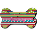 Ribbons Ceramic Dog Ornament - Front & Back w/ Name or Text