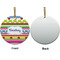 Ribbons Ceramic Flat Ornament - Circle Front & Back (APPROVAL)