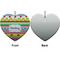 Ribbons Ceramic Flat Ornament - Heart Front & Back (APPROVAL)