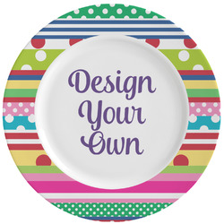 Ribbons Ceramic Dinner Plates (Set of 4) (Personalized)
