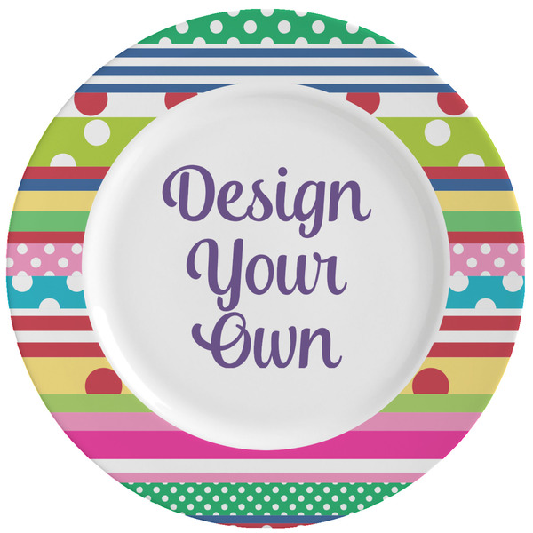 Custom Ribbons Ceramic Dinner Plates (Set of 4) (Personalized)
