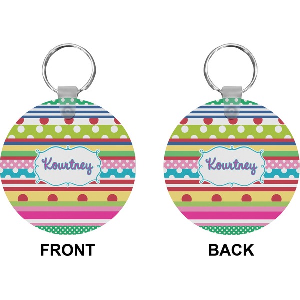Ribbons Circle Keychain (Front + Back)