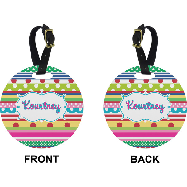 Ribbons Circle Luggage Tag (Front + Back)