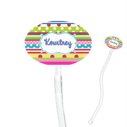 Ribbons 7" Oval Plastic Stir Sticks - Clear (Personalized)