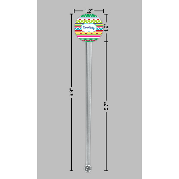 Ribbons Clear Plastic 7" Stir Stick - Round - Dimensions