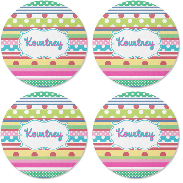 Ribbons Coaster Round Rubber Back - Apvl