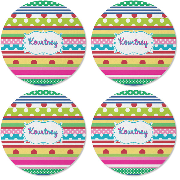 Ribbons Coaster Round Rubber Back - Apvl