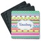 Ribbons Square Rubber Backed Coasters - Set of 4 (Personalized)