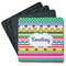 Ribbons Square Rubber Backed Coasters - Set of 4 (Personalized)