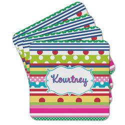 Ribbons Cork Coaster - Set of 4 w/ Name or Text