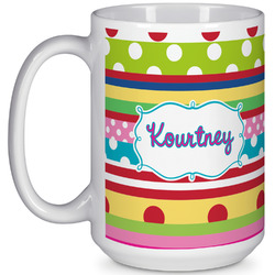 Ribbons 15 Oz Coffee Mug - White (Personalized)
