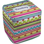 Ribbons Cube Pouf Ottoman (Personalized)