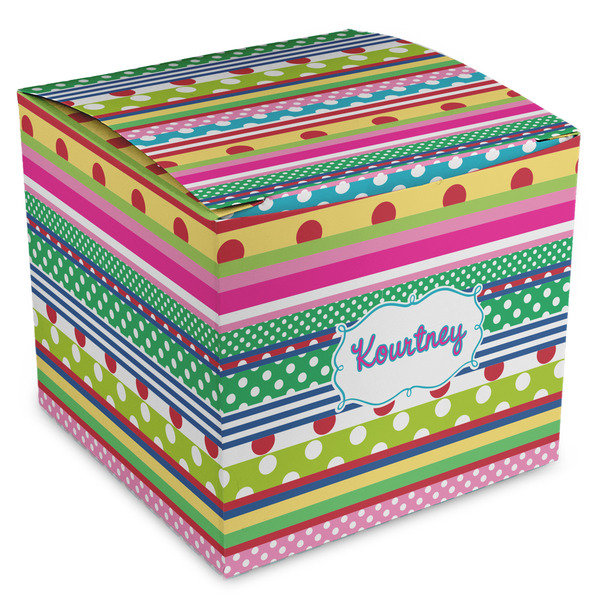 Custom Ribbons Cube Favor Gift Boxes (Personalized)