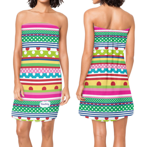 Ribbons Custom Bath Wrap - Front & Back View