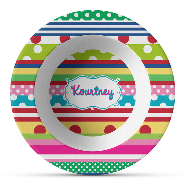 Custom Ribbons Plastic Bowl - Microwave Safe - Composite Polymer (Personalized)