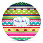 Ribbons Microwave Safe Plastic Plate - Composite Polymer (Personalized)