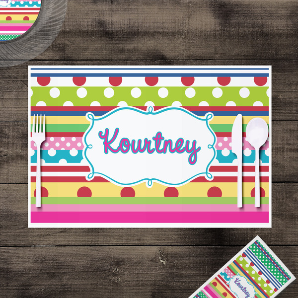 Ribbons Disposable Paper Placemat - In Context