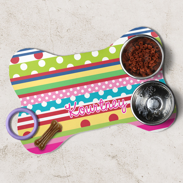 Ribbons Dog Bone Shaped Mat Lifestyle