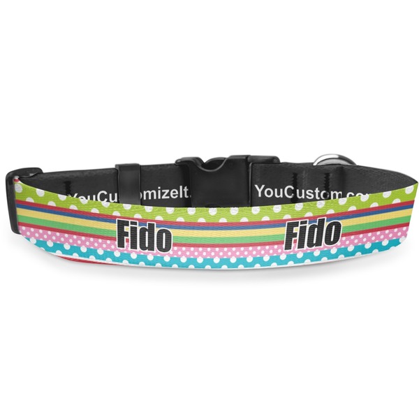 Custom Ribbons Deluxe Dog Collar - Large (13" to 21") (Personalized)