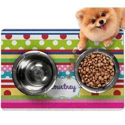 Ribbons Dog Food Mat - Small w/ Name or Text