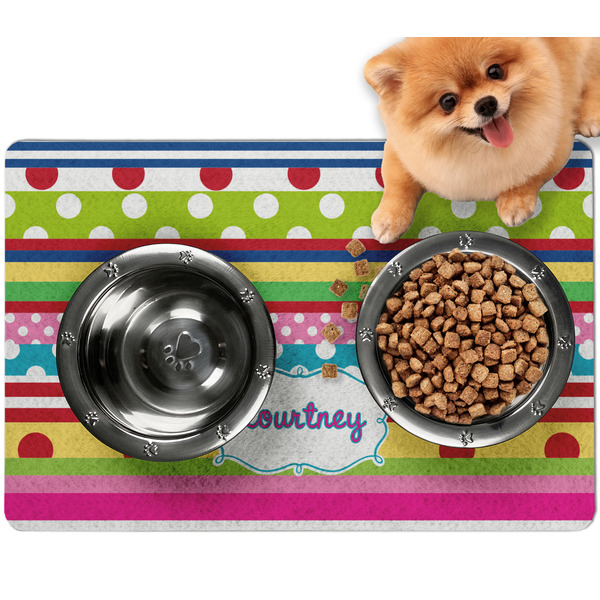 Custom Ribbons Dog Food Mat - Small w/ Name or Text