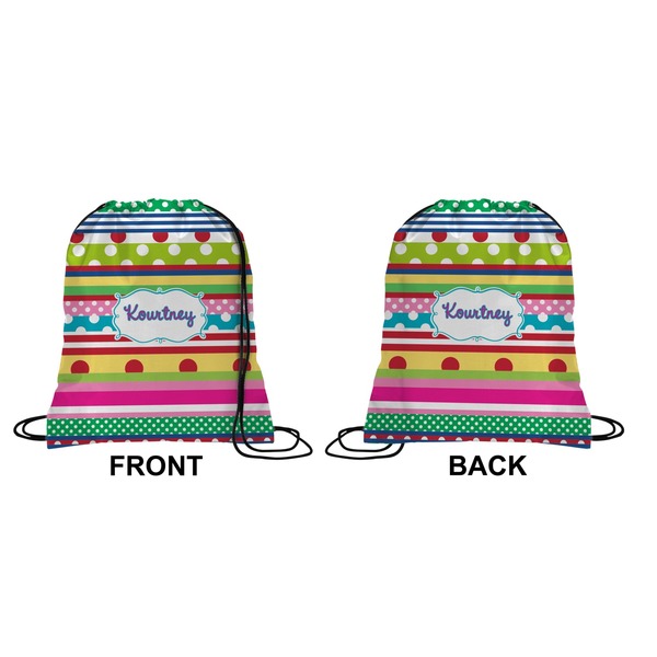 Ribbons Drawstring Backpack Front & Back Medium