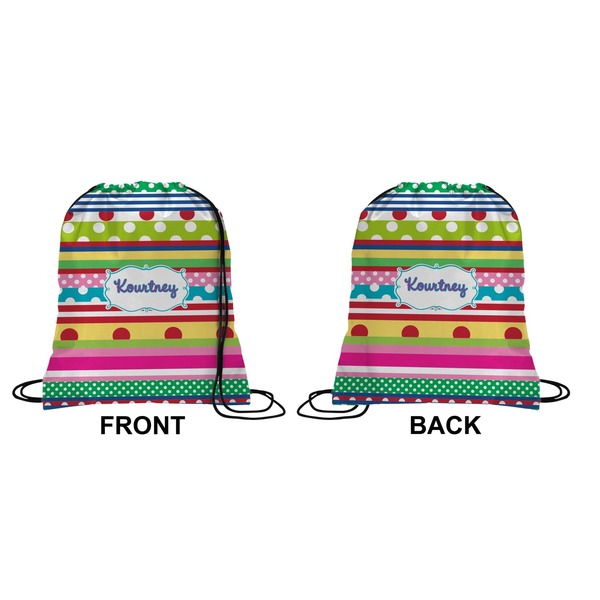 Ribbons Drawstring Backpack Front & Back Small
