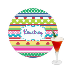 Ribbons Printed Drink Topper -  2.5" (Personalized)