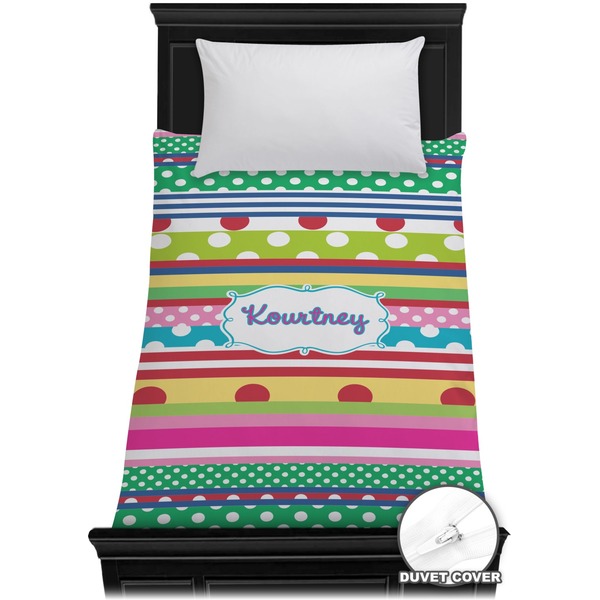 Custom Ribbons Duvet Cover - Twin (Personalized)
