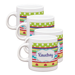 Ribbons Single Shot Espresso Cups - Set of 4 (Personalized)