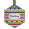 Ribbons Frosted Glass Ornament - Hexagon