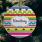 Ribbons Frosted Glass Ornament - Round (Lifestyle)