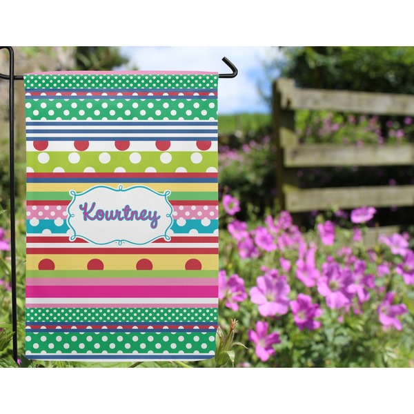 Ribbons Garden Flag - Outside In Flowers