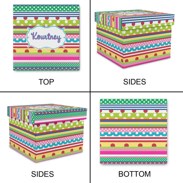 Ribbons Gift Boxes with Lid - Canvas Wrapped - Large - Approval