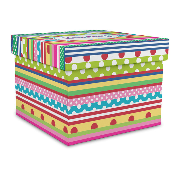 Custom Ribbons Gift Box with Lid - Canvas Wrapped - Large (Personalized)