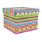 Ribbons Gift Boxes with Lid - Canvas Wrapped - Large - Front/Main