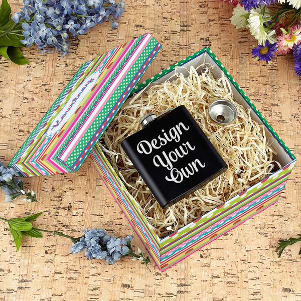 Ribbons Gift Boxes with Lid - Canvas Wrapped - Large - In Context