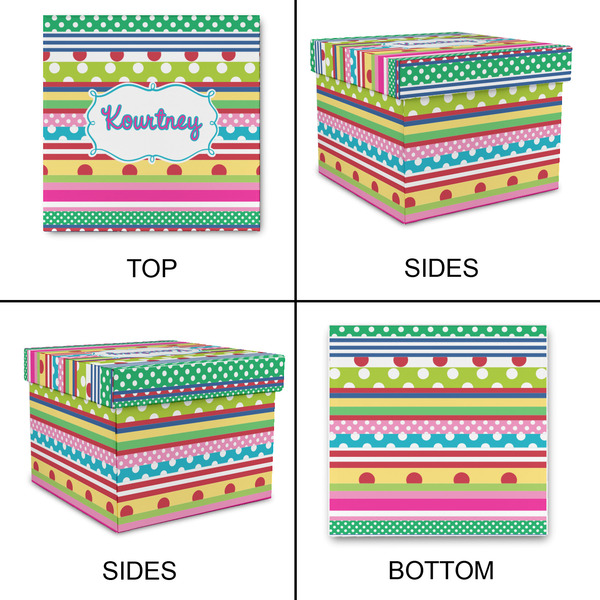 Ribbons Gift Boxes with Lid - Canvas Wrapped - Medium - Approval