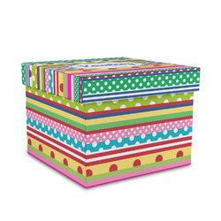 Ribbons Gift Box with Lid - Canvas Wrapped - Medium (Personalized)
