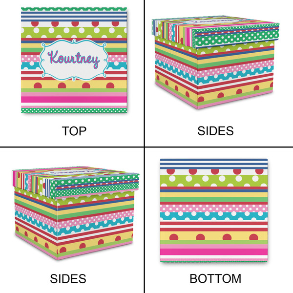 Ribbons Gift Boxes with Lid - Canvas Wrapped - Small - Approval