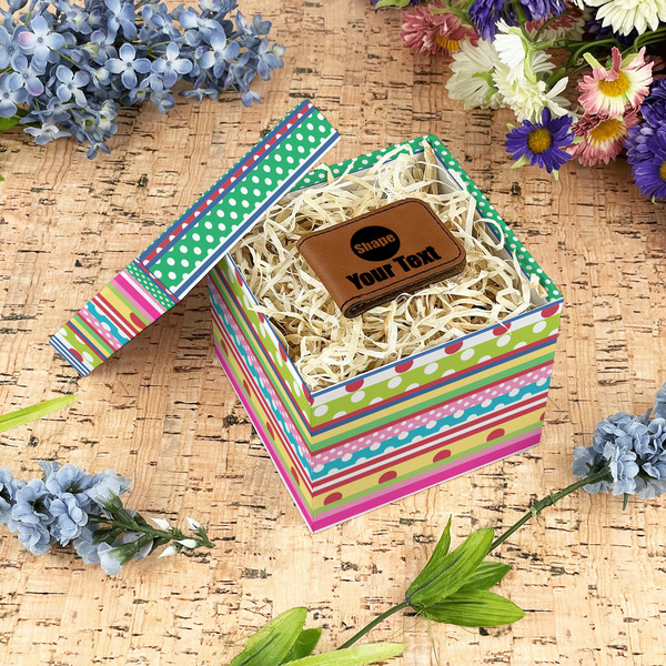 Ribbons Gift Boxes with Lid - Canvas Wrapped - Small - In Context