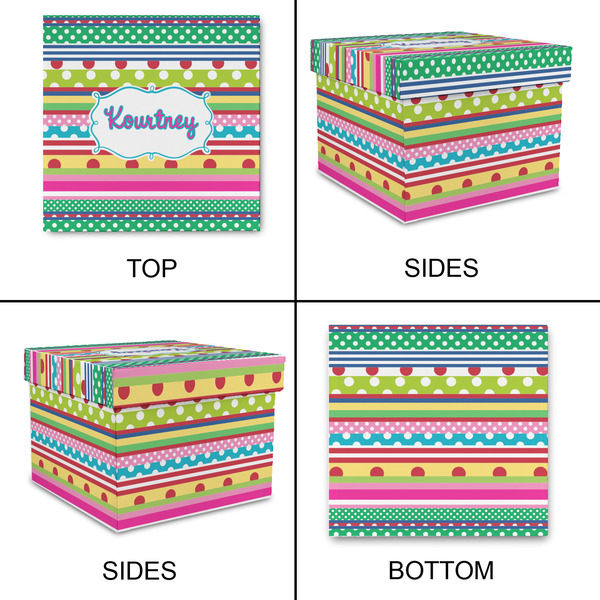 Ribbons Gift Boxes with Lid - Canvas Wrapped - X-Large - Approval